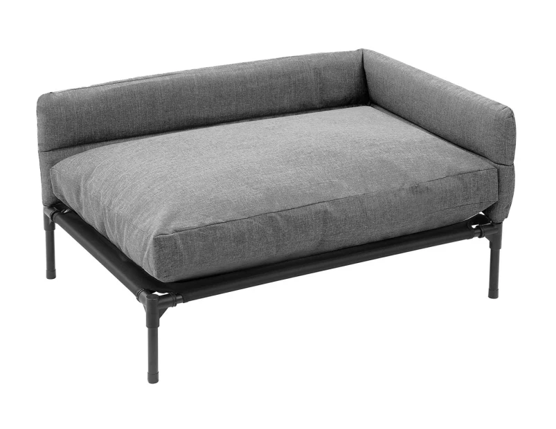 Paws & Claws Large Elevated Pet Sofa/Bed - Grey/Black