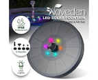Noveden 3W Solar Fountain Water Pump for Bird Bath with RGB Color LED Lights 16cm