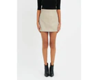 Forcast Women's Ida Faux Leather Skirt - Oyster