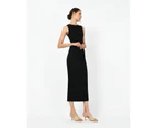 Forcast Women's Royce Midi Knit Skirt - Black