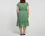 Estelle Women's Phoebe Chiffon Lurex Midi Dress - Sage