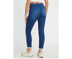 ROCKMANS - Womens Pants / Trousers -  Ankle Length Denim Jogger - Blue