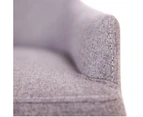Tuberose Dining Chair Set of 8 Fabric Seat Solid Acacia Wood Furniture - Grey