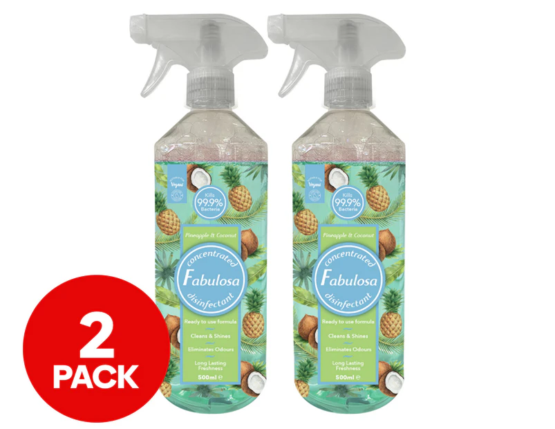 2 x Fabulosa Multipurpose Antibacterial Spray Pineapple & Coconut 500mL