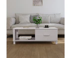 vidaXL Coffee Table "HAMAR" White 100x55x35 cm Solid Wood Pine