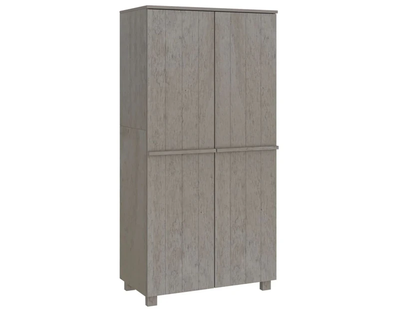 vidaXL Wardrobe "HAMAR" Light Grey 89x50x180 cm Solid Wood Pine