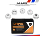 MOBI 135AH 12V LiFePO4 Lithium Iron Phosphate Deep Cycle Battery Replace AGM