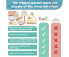 Stoie's International Wooden Music Set Toy- Eco Friendly Musical Set with A Cotton Storage Bag -Promote Creativity Coordination and Have Lots of Family Fun