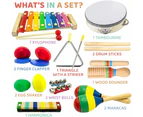 Stoie's Music Set for Kids- Wooden Percussion Instruments for Boys & Girls-with Convenient Backpack