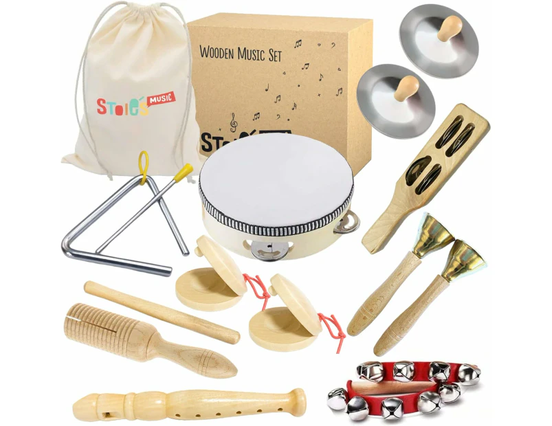 Stoie's Wooden Music Set, Percussion Kids Musical Instruments, Montessori Unique Play Musical Instruments for Kids