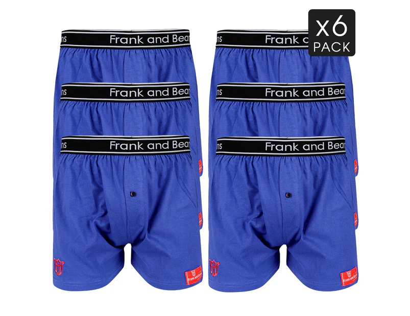Mens Boxer Shorts 6 Pack Frank and Beans Underwear - Navy Purple