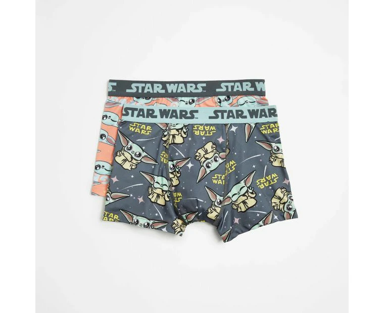 Star Wars Boys Microfibre Trunks 2 Pack - Grey