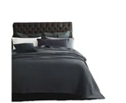 Soft Cotton Chunky Large Waffle Blanket Bedspread Throw Rug - Charcoal