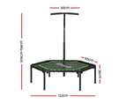 Everfit 48inch Hexagon Trampoline Kids Exercise Adjustable Handrail Green