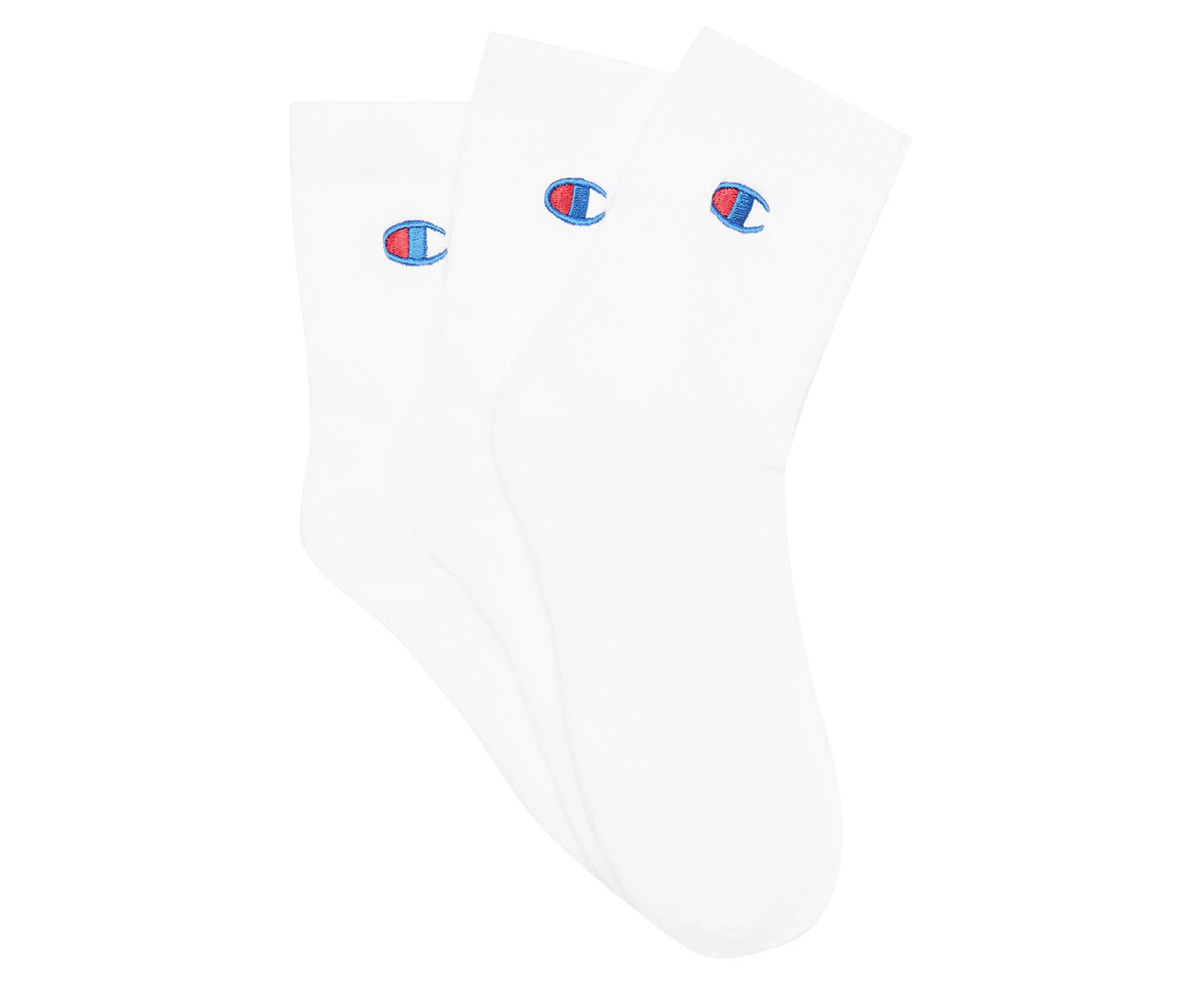 Champion Men's Lifestyle Quarter Crew Socks 3-Pack - White