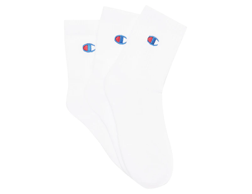 Champion Men's Lifestyle Quarter Crew Socks 3-Pack - White