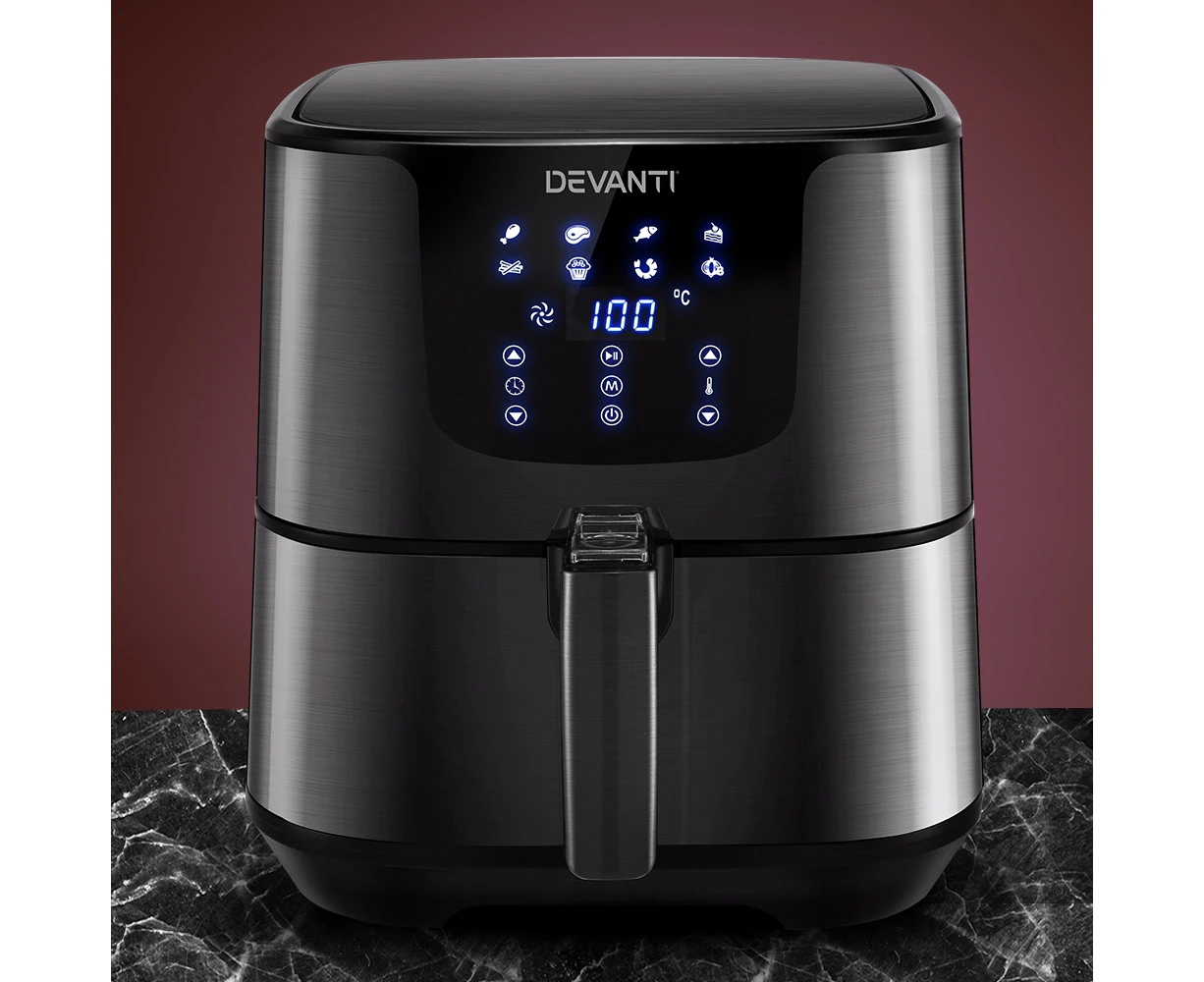 Devanti Air Fryer 7L LCD Fryers Black