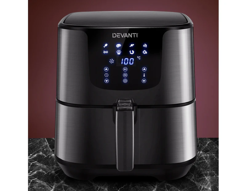 Devanti Air Fryer 7L LCD Fryers Black