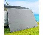 Caravan Privacy Screen Roll Out Awning 5.2x1.95M End Wall Side Sun Shade Grey