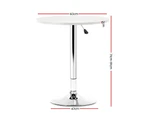 Artiss Bar Table Gas Lift Round White