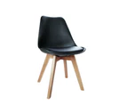 Artiss Dining Chairs Set of 4 Leather Plastic DSW Replica Wooden Black