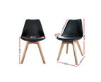 Artiss Dining Chairs Set of 4 Black Leather DSW