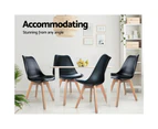 Artiss Dining Chairs Set of 4 Leather Plastic DSW Replica Wooden Black