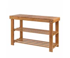 Artiss Shoe Rack Shoe Bench 10 Pairs Bamboo