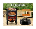 Grillz BBQ Grill 3-In-1 Charcoal Smoker