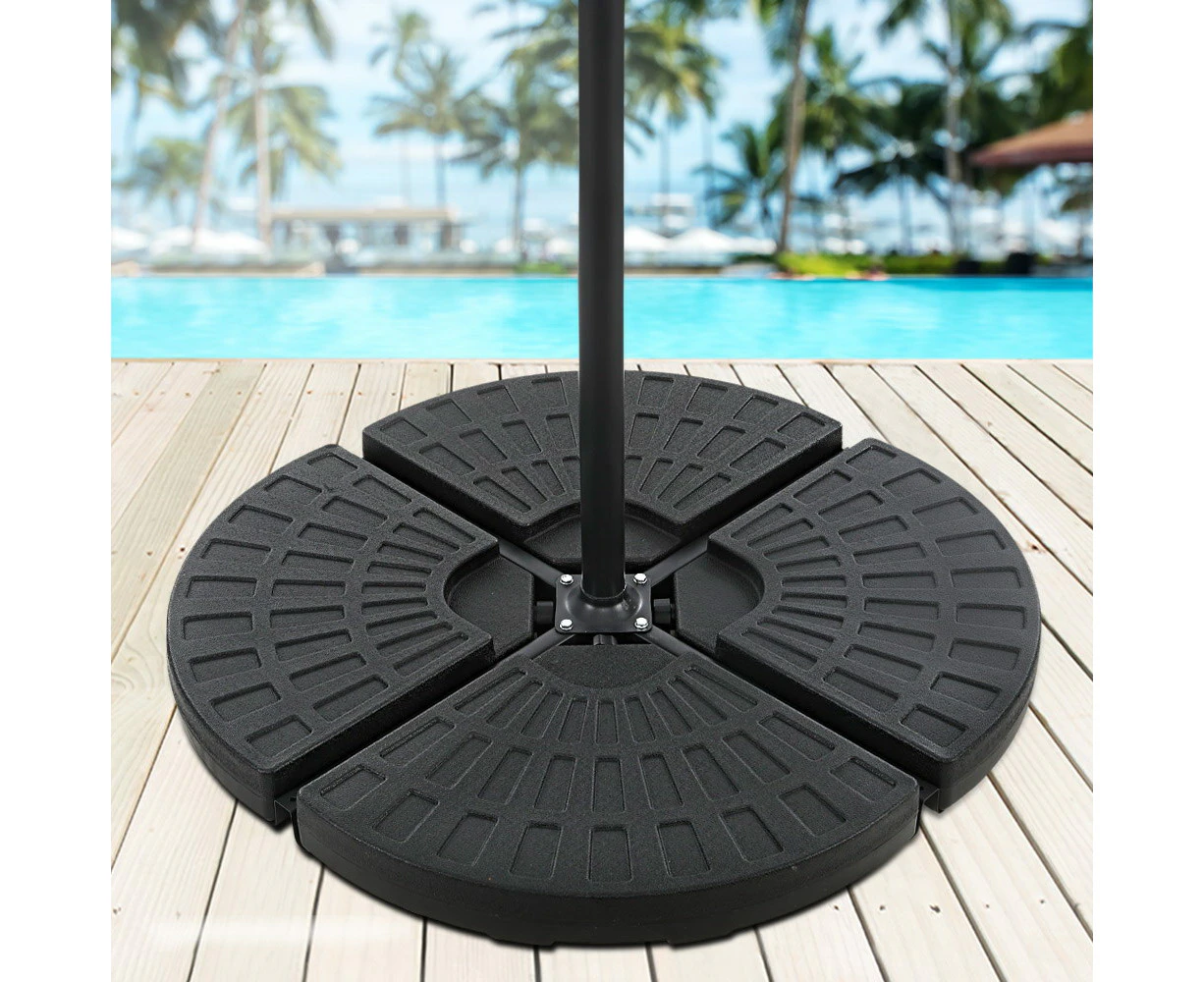 InstaHut 48cm Outdoor Umbrella Base Stand 4 Plates Pod Cantilever