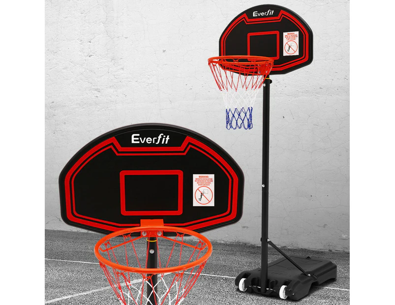 Everfit 2.1M Basketball Hoop Stand System Adjustable Portable Pro Kids Black