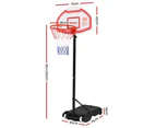 Everfit 2.1M Basketball Hoop Stand System Adjustable Portable Pro Kids White
