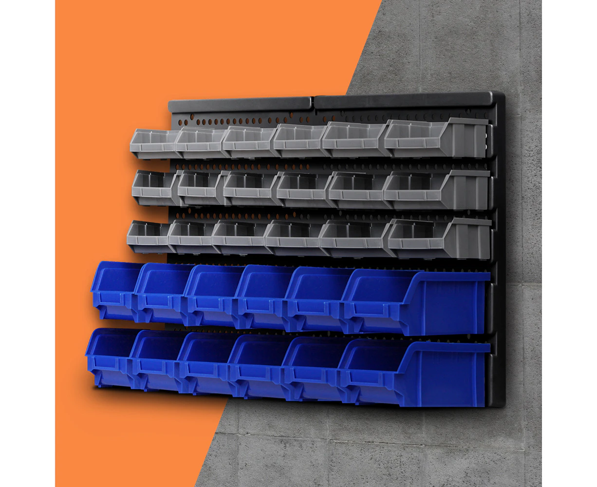 Giantz 30 Storage Bin Rack Wall Mounted