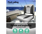 Seamanship 2X Folding Boat Seats Marine Swivel Low Back 13cm Padding Charcoal