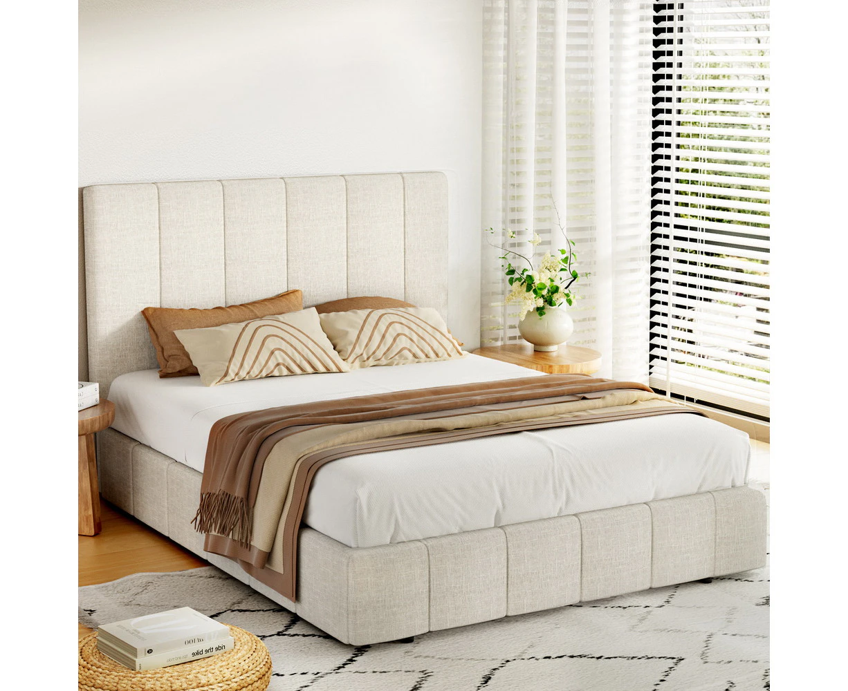 Artiss Bed Frame Double Size Beige TETTE