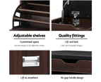 Artiss Shoe Rack Cabinet Bench 3-tier 15 Pairs Walnut