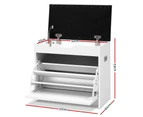 Artiss Shoe Rack Cabinet Bench 3-tier 15 Pairs White