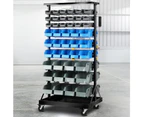 Giantz 90 Storage Bin Rack Stand Double-sided Wheels
