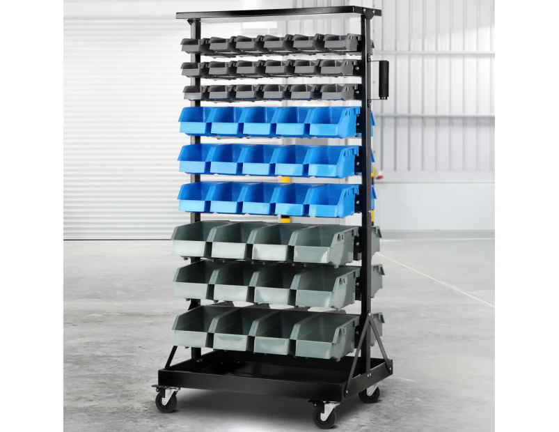 Giantz 90 Storage Bin Rack Stand Double-sided Wheels