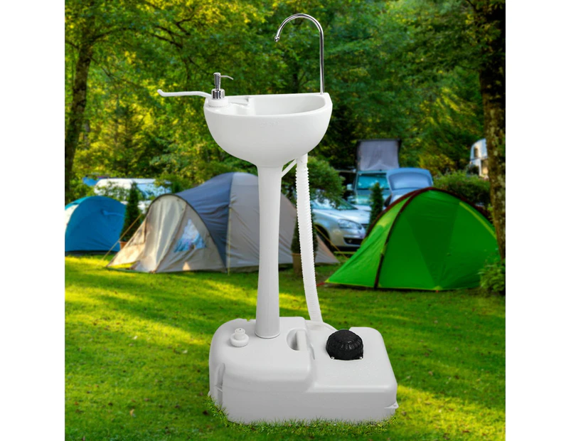 Weisshorn Camping Basin Portable Hand Wash Sink Stand 19L Capacity