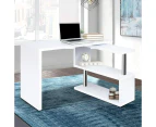 Artiss Computer Desk L-Shape Bookshelf White