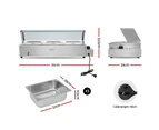 Devanti Commercial Food Warmer Bain Marie 3 Electric Buffet Pans