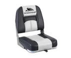 Seamanship 2X Folding Boat Seats Marine Seat Swivel Low Back 10cm Padding Grey