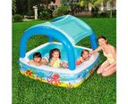 Bestway Kids Pool 140x140x114cm Inflatable Swimming w/ Canopy Play Pools 265L