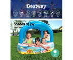 Bestway Kids Pool 140x140x114cm Inflatable Swimming w/ Canopy Play Pools 265L