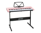 Alpha 61 Keys Electronic Piano Keyboard Digital Electric w/ Stand Lighted Pink