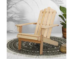 Gardeon Adirondack Outdoor Chairs Wooden Beach Chair Patio Furniture Garden Natural