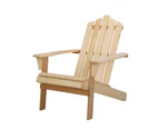 Gardeon Adirondack Outdoor Chairs Wooden Beach Chair Patio Furniture Garden Natural