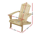 Gardeon Adirondack Outdoor Chairs Wooden Beach Chair Patio Furniture Garden Natural