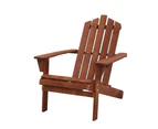 Gardeon Adirondack Outdoor Chairs Wooden Beach Chair Patio Furniture Garden Brown